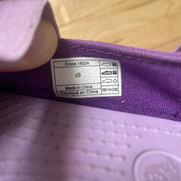 Crocs‎ Girls' Sandal Shoes Size C9 Purple Cabo Mary Jane PS - Picture 3 of 8